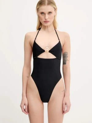Marine Serre jednoczęściowy strój kąpielowy Swimwear Jersey kolor czarny miękka miseczka WSW015A.CJER0061
