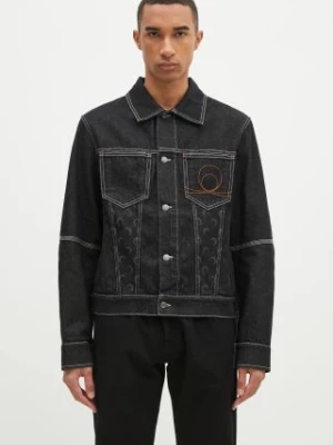 Marine Serre kurtka jeansowa Moon Laser Denim Trucker Jacket męska kolor czarny przejściowa MJA063A.RDEN0001