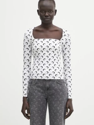 Marine Serre longsleeve Moon Printed Jersey kolor biały WTS017ACJER0001