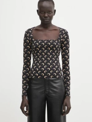 Marine Serre longsleeve Moon Printed Jersey kolor czarny WTS017ACJER0001