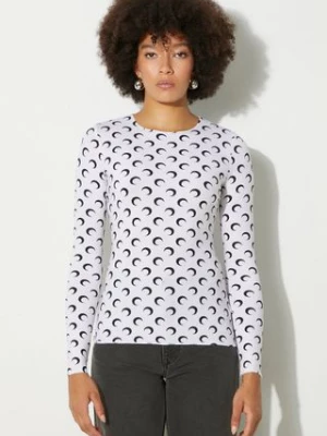 Marine Serre longsleeve Moon Printed Jersey Second Skin Crewneck Top damski kolor biały WTS006A