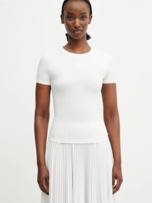 Marine Serre Pearl Logo T-shirt damski bawełniany z elastanem