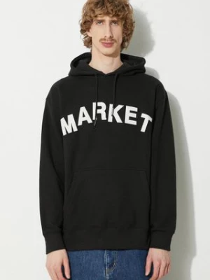 Market bluza bawełniana Community Garden Hoodie męska kolor czarny z kapturem z aplikacją 397000580