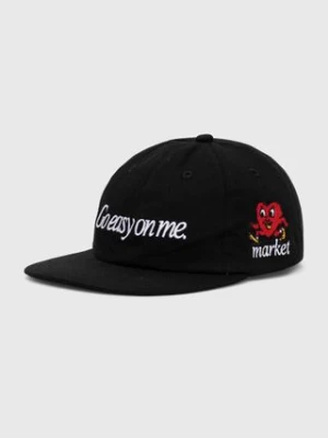 Market czapka z daszkiem bawełniana Fragile 6 Panel Hat kolor czarny z aplikacją 390000438