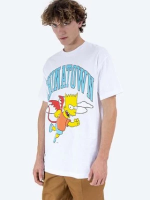 Market t-shirt bawełniany Chinatown Market x The Simpsons Devil Arc T-shirt kolor biały z nadrukiem CTM1990342-BIALY