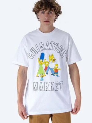 Market t-shirt bawełniany Chinatown Market x The Simpsons Family OG Tee kolor biały z nadrukiem CTM1990346-BIALY