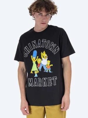 Market t-shirt bawełniany Chinatown Market x The Simpsons Family OG Tee kolor czarny z nadrukiem CTM1990346-BIALY