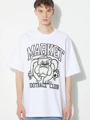 Market t-shirt bawełniany Offensive Line Uv T-Shirt męski kolor biały z nadrukiem 399001776