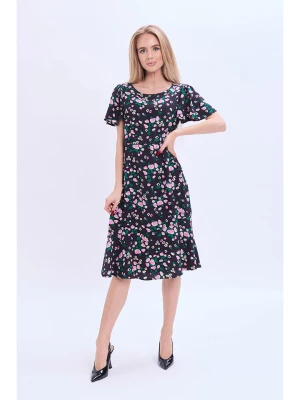 Marks & Spencer Sukienka w kolorze czarno-jasnoróżowym rozmiar: 47