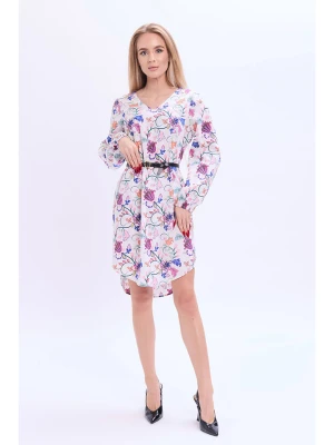 Marks & Spencer Sukienka w kolorze kremowo-niebiesko-jasnoróżowym rozmiar: 38