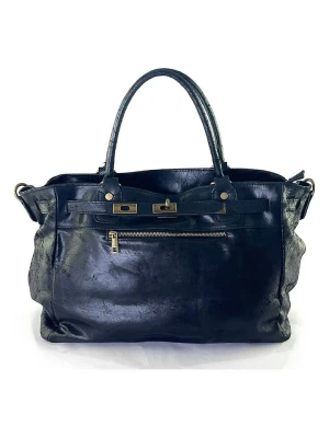 Marlon Skórzana torebka "Cecine" w kolorze granatowym - 42 x 28 x 18 cm rozmiar: onesize
