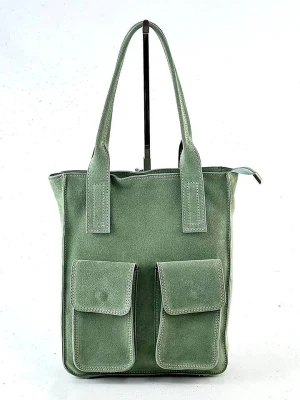 Marlon Skórzana torebka "Floriana" w kolorze miętowym - 24 x 30 x 8 cm rozmiar: onesize