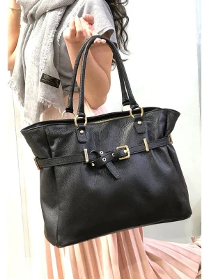 Marlon Skórzana torebka "Georgina" w kolorze czarnym - 40 x 27 x 14 cm rozmiar: onesize