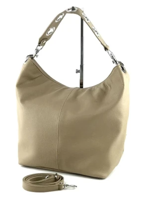 Marlon Skórzana torebka "Tamara" w kolorze beżowym - 40 x 33 x 15 cm rozmiar: onesize