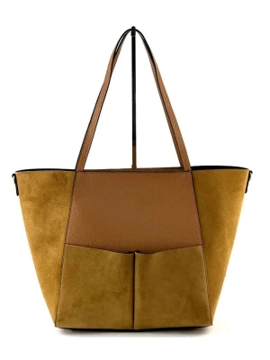 Marlon Skórzany shopper bag "Viki" w kolorze karmelowym - 46 x 33 x 9,5 cm rozmiar: onesize
