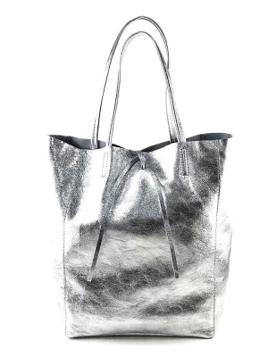 Marlon Skórzany shopper bag w kolorze srebrnym - 37 x 40 x 12 cm rozmiar: onesize
