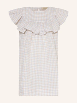 Marmar Sukienka Z Lnu Drine Z Falbankami blau