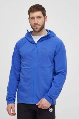 Marmot bluza sportowa Pinnacle DriClime Hoody kolor niebieski z kapturem gładka