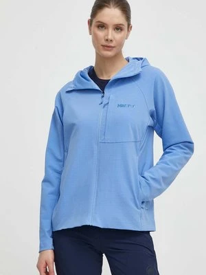 Marmot bluza sportowa Pinnacle DriClime Hoody kolor niebieski z kapturem gładka