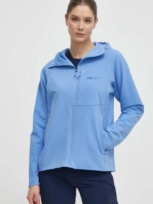 Marmot bluza sportowa Pinnacle DriClime Hoody kolor niebieski z kapturem gładka