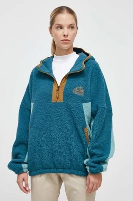 Marmot bluza sportowa Super Aros kolor turkusowy z kapturem wzorzysta