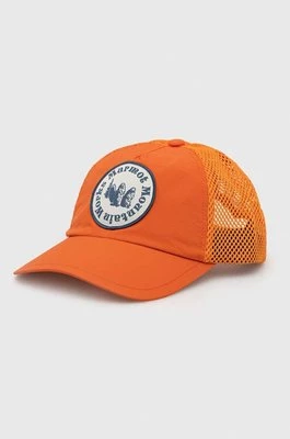 Marmot czapka z daszkiem Alpine kolor pomarańczowy z aplikacją