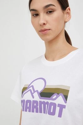 Marmot t-shirt bawełniany kolor biały