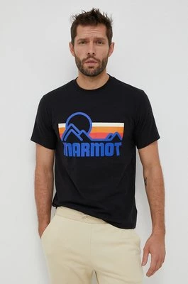 Marmot t-shirt Coastal męski kolor czarny z nadrukiem