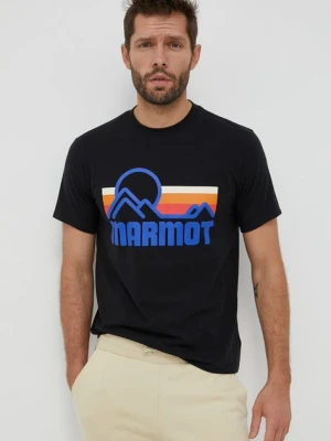 Marmot t-shirt Coastal męski kolor czarny z nadrukiem