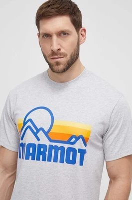 Marmot t-shirt Coastal męski kolor szary z nadrukiem