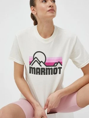 Marmot t-shirt damski kolor beżowy