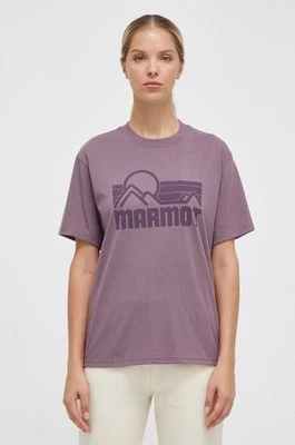 Marmot t-shirt damski kolor fioletowy