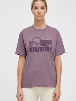 Marmot t-shirt damski kolor fioletowy