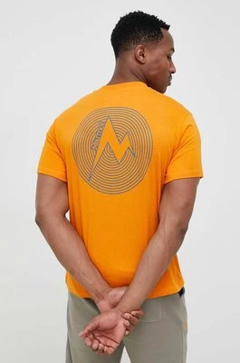 Marmot t-shirt męski kolor pomarańczowy z nadrukiem