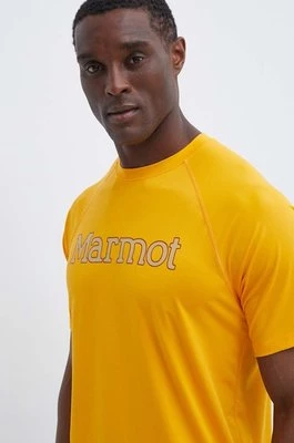 Marmot t-shirt sportowy Windridge Graphic kolor żółty z nadrukiem