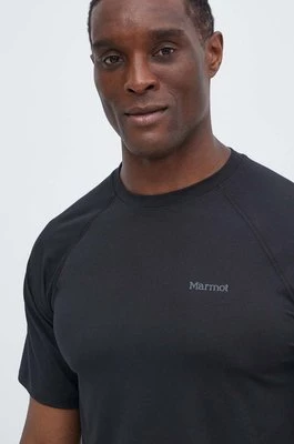 Marmot t-shirt sportowy Windridge kolor czarny gładki