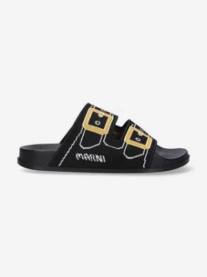 Marni klapki Sandal męskie kolor czarny SAMR003802.P4547-POMARA