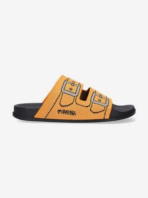 Marni klapki Sandal męskie kolor pomarańczowy SAMR003802.P4547-POMARA