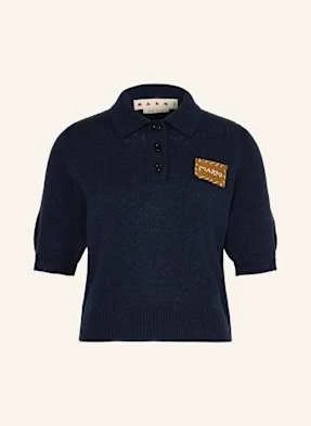 Marni Koszulka Polo Z Kaszmirowej Dzianiny blau