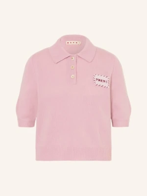 Marni Koszulka Polo Z Kaszmirowej Dzianiny lila