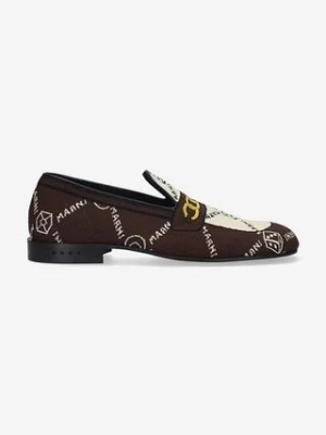 Marni mokasyny Moccasin Shoe męskie kolor brązowy MOMR003802.P4601-BRAZOWY