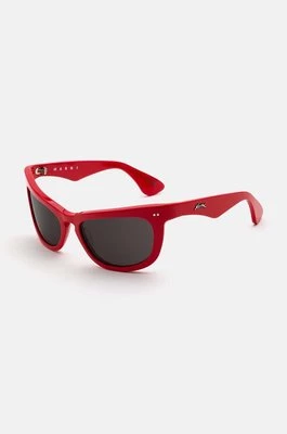 Marni okulary przeciwsłoneczne Isamu Solid Red kolor czerwony EYMRN00053.007.1TZ
