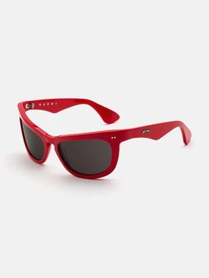 Marni okulary przeciwsłoneczne Isamu Solid Red kolor czerwony EYMRN00053.007.1TZ