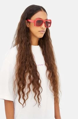 Marni okulary przeciwsłoneczne Tiznit Metallic Cherry damskie kolor czerwony EYMRN00056.003.K06