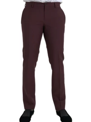 Maroon Slim Fit Dress Pants Dolce & Gabbana