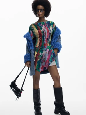 Marszczona asymetryczna sukienka Desigual