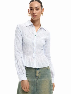 Marszczona koszula w paski Desigual