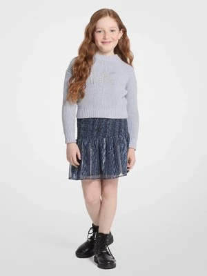 Marszczona spódnica z metalicznym nadrukiem skóry węża Michael Kors Kids