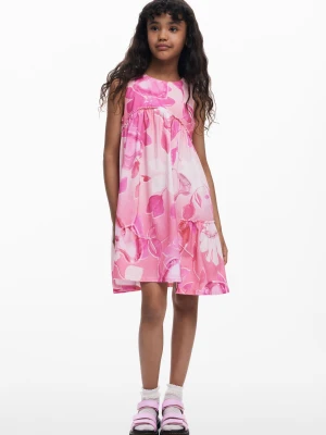 Marszczona sukienka w kwiaty Desigual