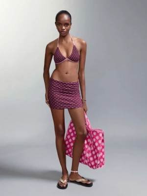 Marszczone bikini z figami ze średnim stanem burgund - Dziewczyna - - MANGO TEEN